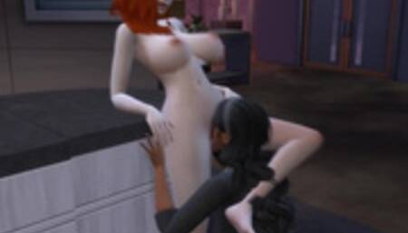 Lesbians have so much desire that they end up fucking on the kitchen counter - Sexual Hot Animations