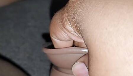 Horny girl playing with her dildo