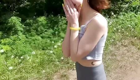 I want to fuck right now! Let's go to that forest and you will cum in my panties - POV