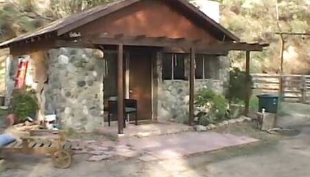 Trashy MILF gets gang banged by three dudes and creamed