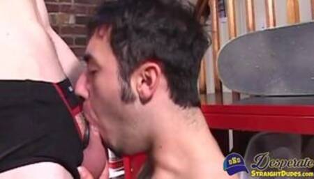 Kade slips his cock deep in Dexters ass and pounds him hard