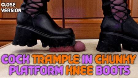 Chunky Aggressive Boots Hard Crushing Cock and Balls with TamyStarly - (Close Version) - Bootjob, CBT, Heeljob, Ballbusting, Femdom, Shoejob, Ball Stomping, Foot Fetish Domination, Footjob, Cock Board, Crush