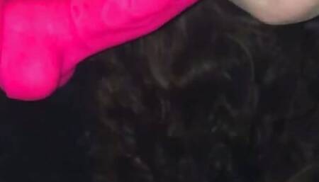 Wet sloppy blowjob dildo