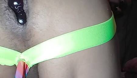 Dildo doblado en mi culote