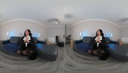 3D - Anal Dildo Fuck Nun - VR180 Stereoscopic