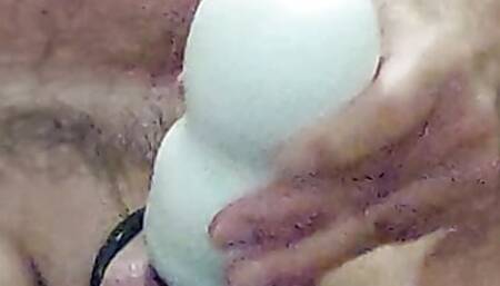 Trying out new cock rings and sex toy