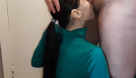 I paid the courier girl with hot sex with dirty talk - Lesbian-illusion