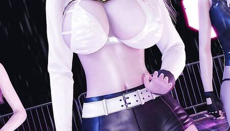 MMD Solar - Spit it out Ahri Evelyn Seraphine Sexy Kpop Dance 4K