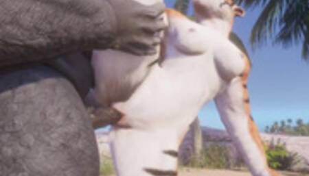 Wild Life / Furry Mating Rihno and Tiger