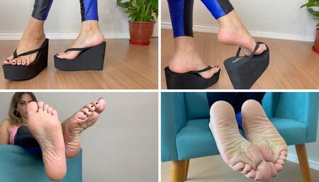 Melissa in foot tease with platform heel