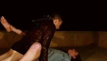 Rough fucking and BDSM training on a cool California night for Rocky Emerson