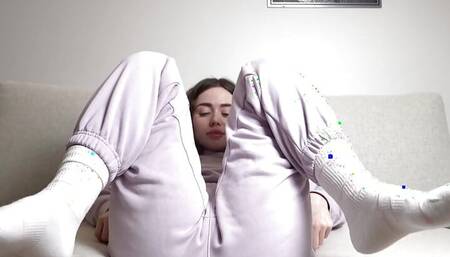 Petite Nikky Dandelion gets horny while gaming and fucks herself