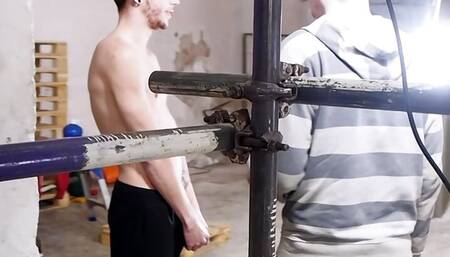Restrained twink Taylor Mason shaved by daddy Sebastian Kane