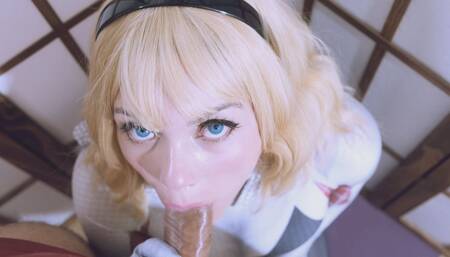 Spider Gwen gives you a POV eye contact Blowjob (Part 1) - SweetDarling