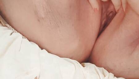 Stepmom masturbating her fat pussy in the morning