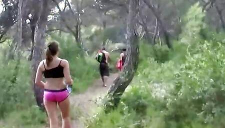 A great looking German babe loves fucking in the woods