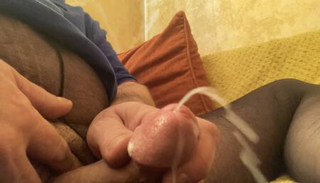 Cumshot in nylons