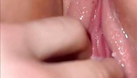 cum covered vagina gets fingered - of leak