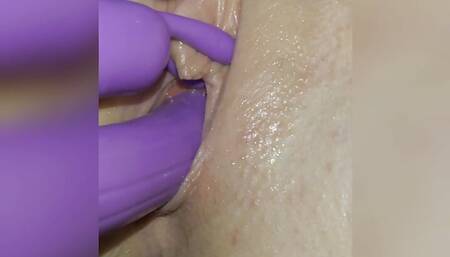 Young British Milf orgasm plays with herself with vibrating dildo rampant rabbit takes 4 fingers