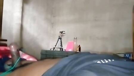 Electric shock to penis for cumshot