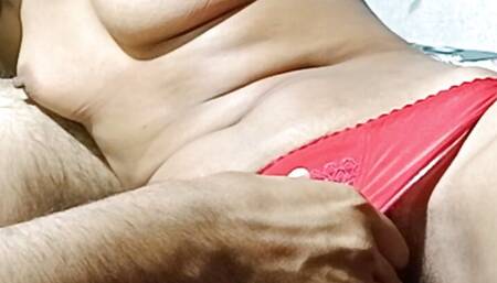 Red underwear horny sis Shak and suck cock enjoy