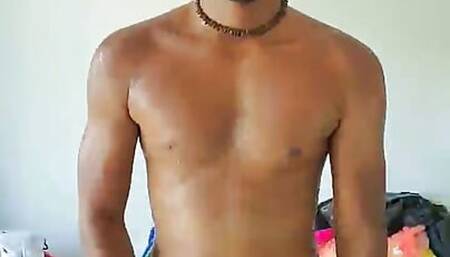 Young latino male plays with his very big COCK