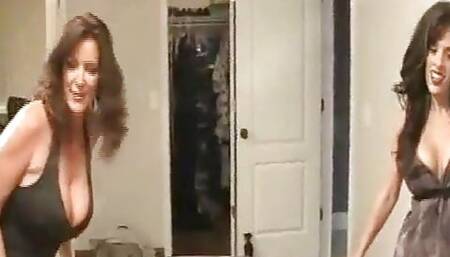 Two MILFs jerk for dinner