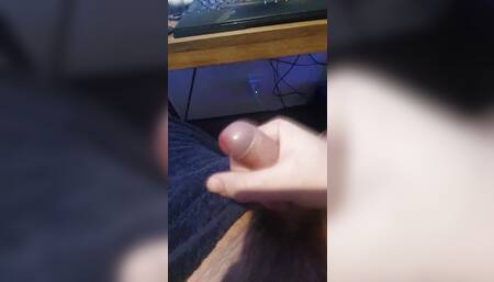 Huge loud orgasm from uncut cock