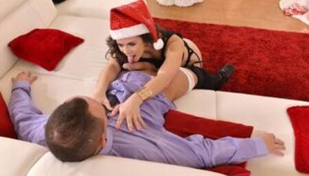 Great X-Mas with a big-boobed mademoiselle Nekane and her new friend