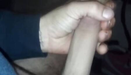 Really quick stroking my cock