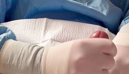 Masturbating in Surgical Latex Gloves