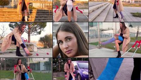 Mirna LLC Crutching to Work Socked, Nyloned and Bare Toed (in HD 1920X1080)