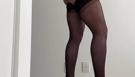 Sissy Slut In Garter Belt and Stockings