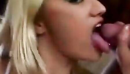 Slutty blonde loves to suck huge african dicks and got inside the booty with double penetration