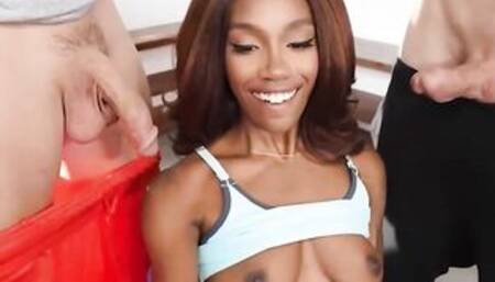 (Jay Romero, Ryan Love) Get Dirty When They See (Lacey London) Flashing Her Boobs At The Gym - Reality Kings
