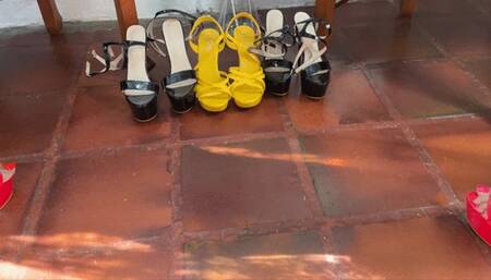 Balbina and Stephanie Sexy Black Widows in Black fishnets