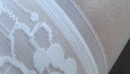Teasing wearing layered shiny pantyhose and white nylons