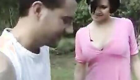 passionate sex into nature, natural boobies, anal