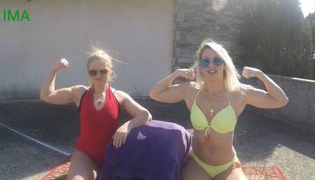 Viper vs Siren - outdoor arm wrestling