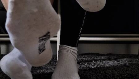 Goddess Samariel and Mistress Long Toenails white socks worship