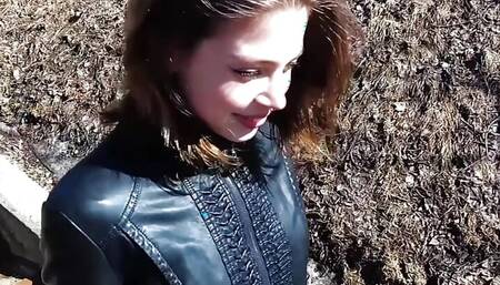 Very Risky Teen Games Blowjob in a Public Place and Flashing Tits
