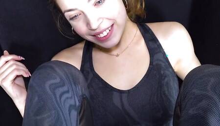 My Ex Girlfriend Footjob After Jogging and Gets Cum on Feet
