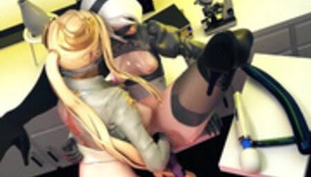 Girls playing with dildo [Grand Cupido]( Nier Automata )