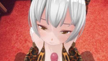 3D HENTAI Neko girl titjob your cock