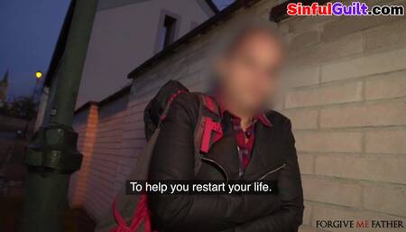 Dirty slut picked up and fucked in pussy by big cock