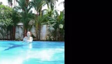 Outdoor Risky Sex in a Public Pool in Se