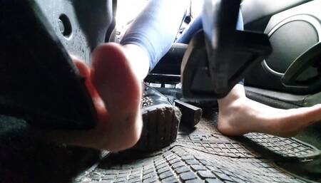 Barefoot Driving Mazda Giantess POV