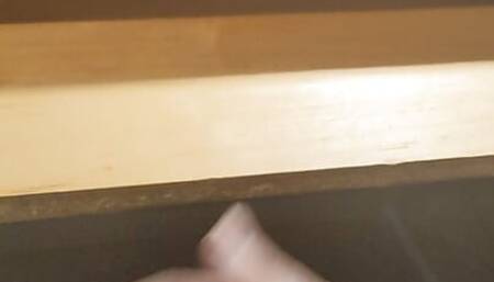 Not fully hard but cum shot