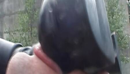 Two super hot German chicks punishing a dude outdoors