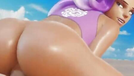 Sombra Riding A Cock On The Beach